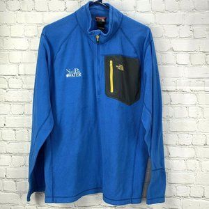 The North Face Pullover Fleece 1/4 Zip size XL Men Blue Gray Chest Pocket Water
